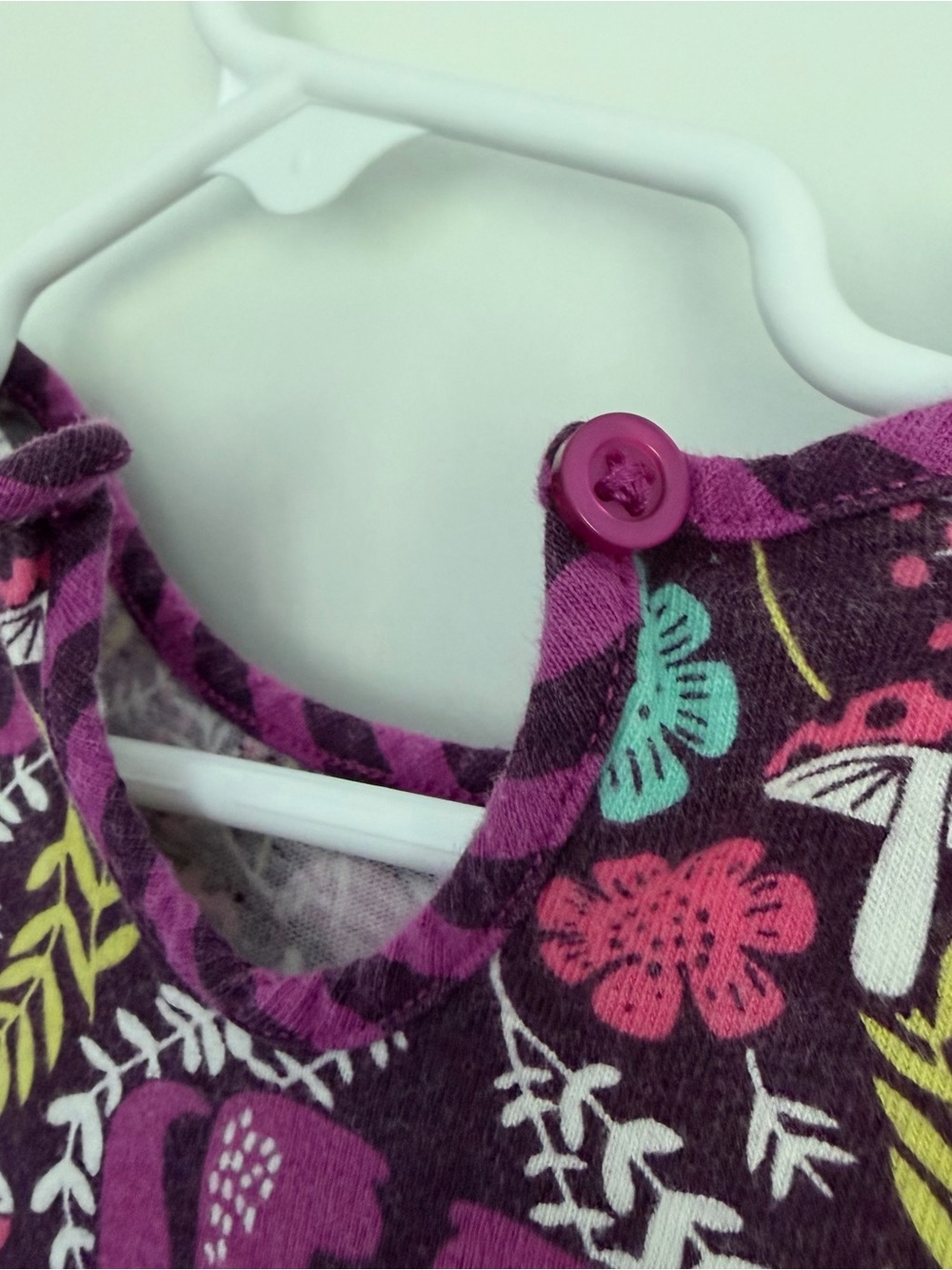 Girls' Floral Pattern Purple & Teal Ruffle Dress - Picture 3 of 4